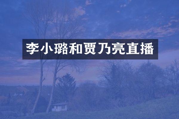李小璐和贾乃亮直播