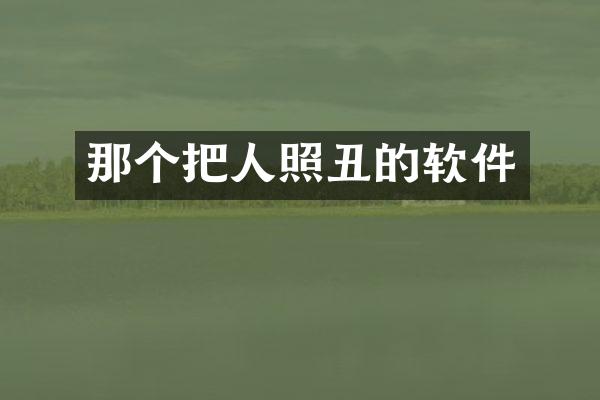 那个把人照丑的软件