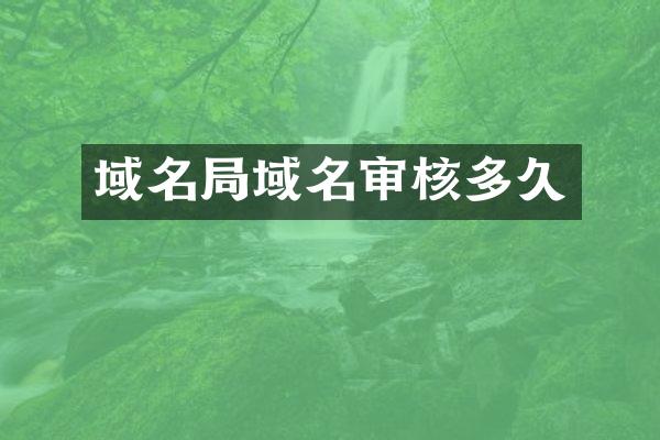 域名局域名审核多久