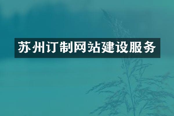 苏州订制网站建设服务