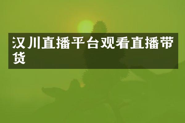 汉川直播平台观看直播带货