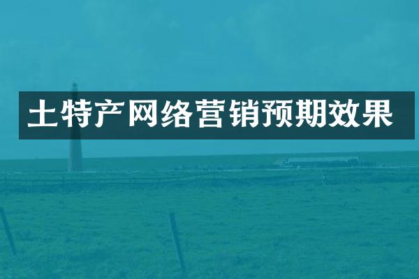 土特产网络营销预期效果