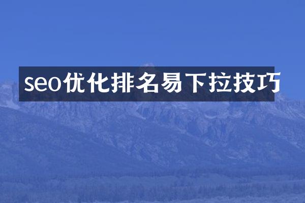 seo优化排名易下拉技巧