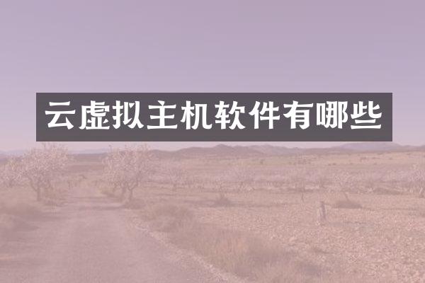 云虚拟主机软件有哪些