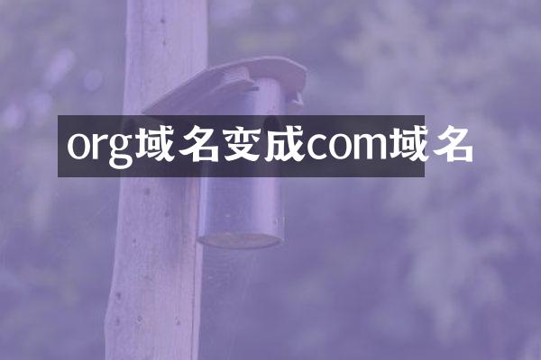 org域名变成com域名