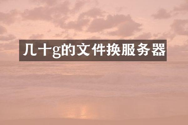 几十g的文件换服务器