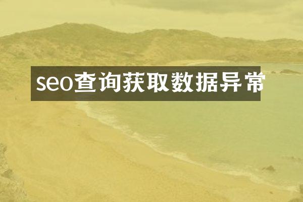 seo查询获取数据异常