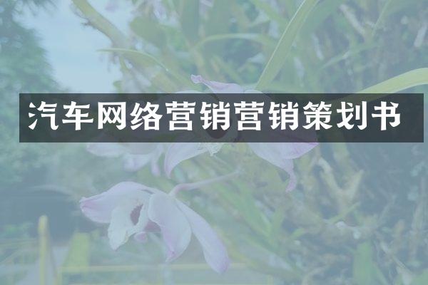汽车网络营销营销策划书