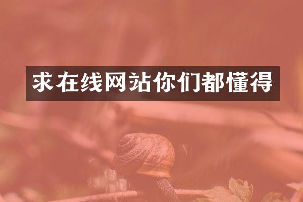 求在线网站你们都懂得