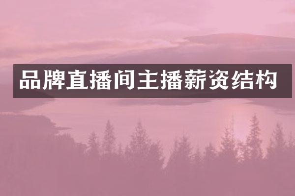 品牌直播间主播薪资结构