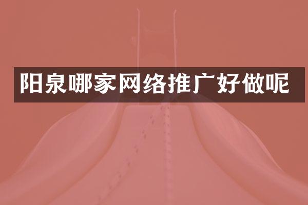 阳泉哪家网络推广好做呢
