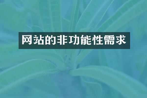 网站的非功能性需求