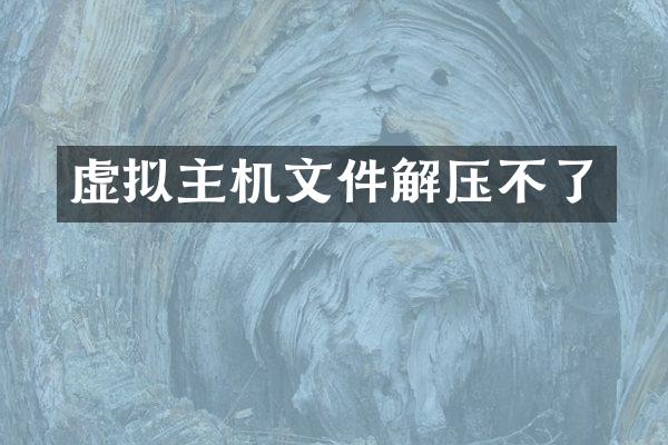 虚拟主机文件解压不了