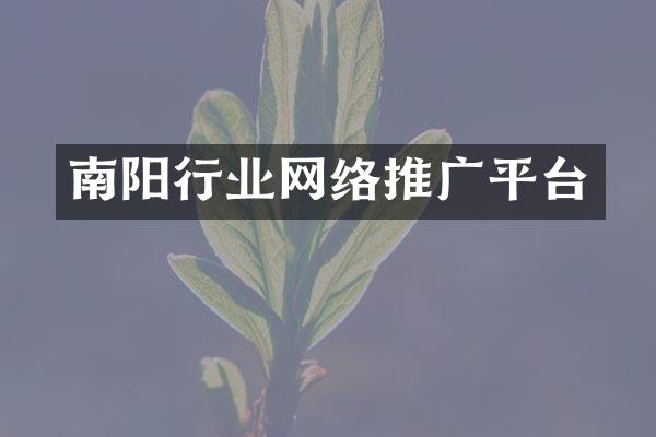 南阳行业网络推广平台