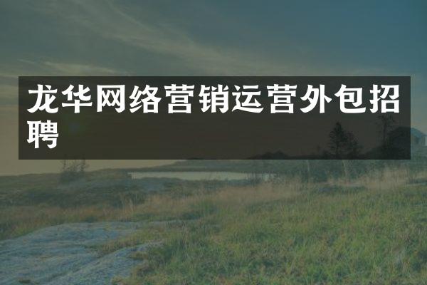 龙华网络营销运营外包招聘