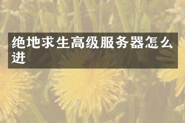 绝地求生高级服务器怎么进