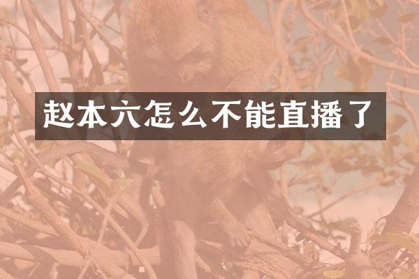 赵本六怎么不能直播了