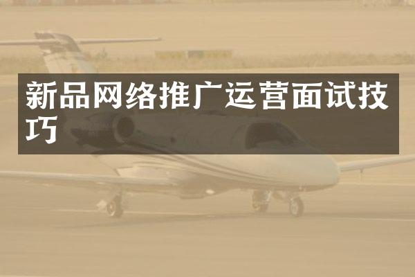 新品网络推广运营面试技巧