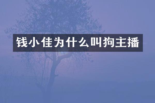 钱小佳为什么叫狗主播