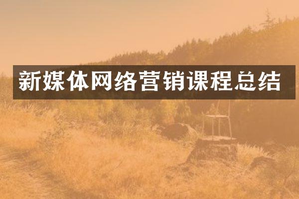 新媒体网络营销课程总结