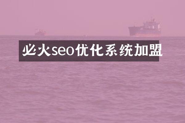 必火seo优化系统加盟