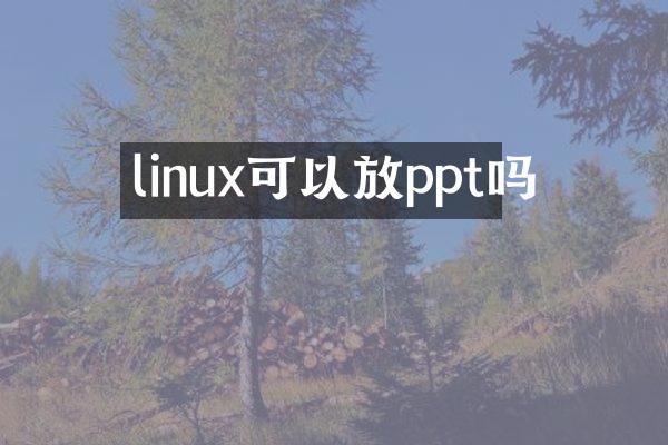 linux可以放ppt吗