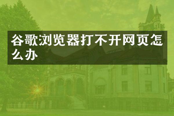 谷歌浏览器打不开网页怎么办