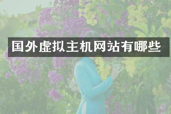 国外虚拟主机网站有哪些