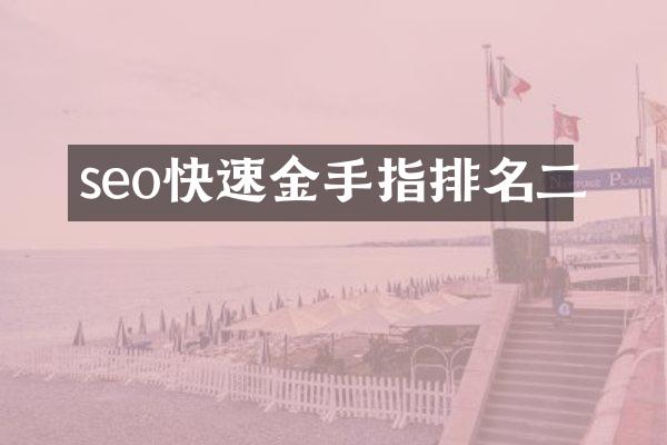 seo快速金手指排名二