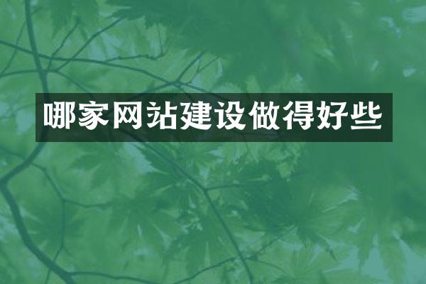哪家网站建设做得好些