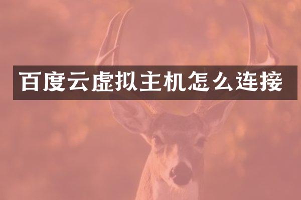 百度云虚拟主机怎么连接