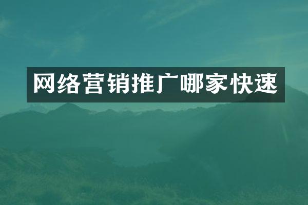 网络营销推广哪家快速