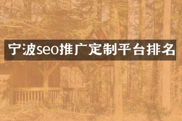宁波seo推广定制平台排名