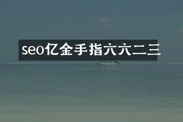 seo亿金手指六六二三