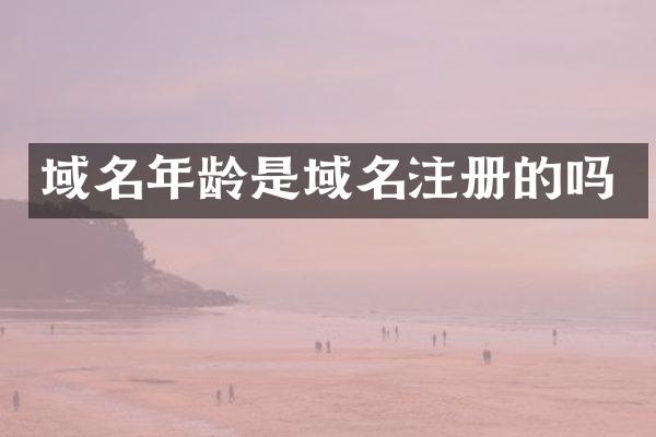 域名年龄是域名注册的吗