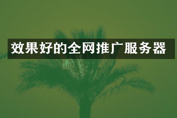 效果好的全网推广服务器
