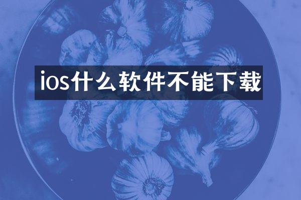 ios什么软件不能下载