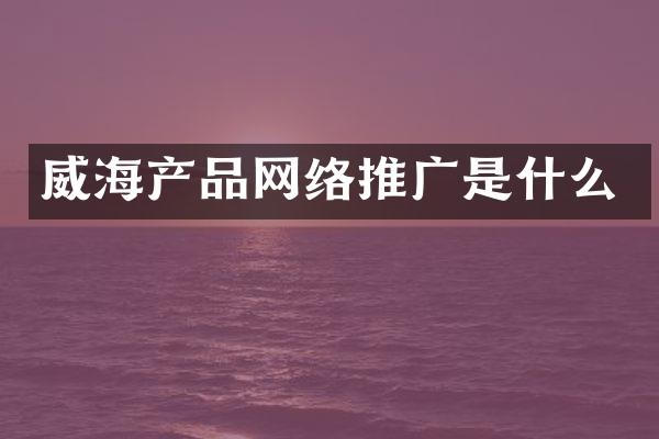 威海产品网络推广是什么