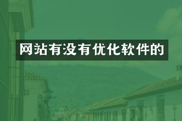 网站有没有优化软件的