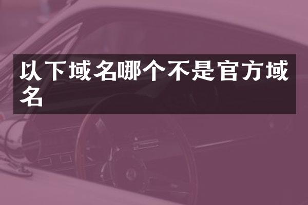 以下域名哪个不是官方域名