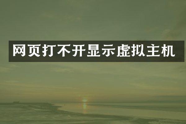网页打不开显示虚拟主机