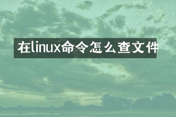 在linux命令怎么查文件
