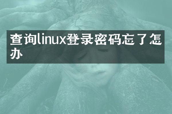查询linux登录密码忘了怎么办