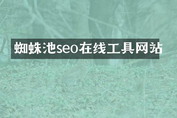 蜘蛛池seo在线工具网站