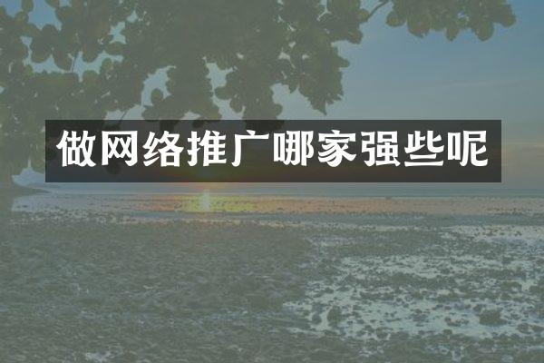 做网络推广哪家强些呢
