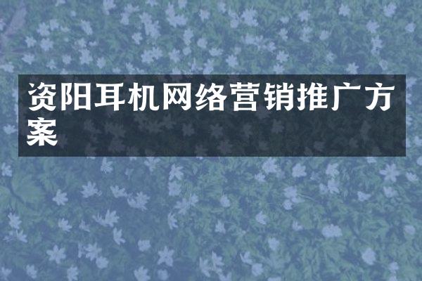 资阳耳机网络营销推广方案