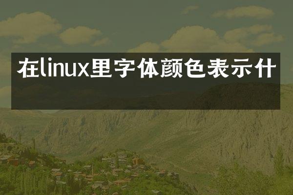 在linux里字体颜色表示什么
