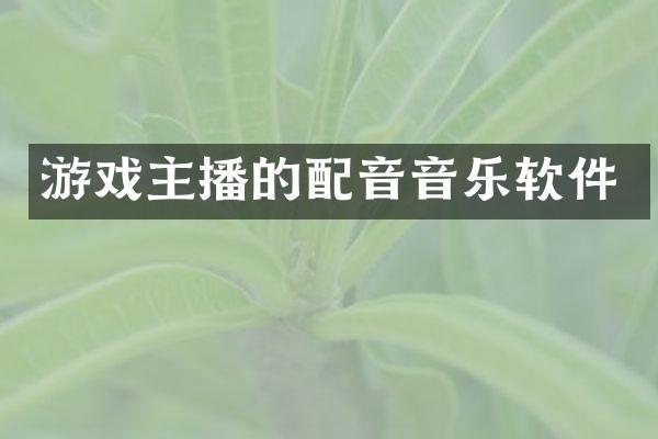 游戏主播的配音音乐软件
