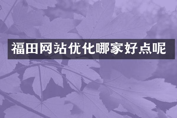 福田网站优化哪家好点呢