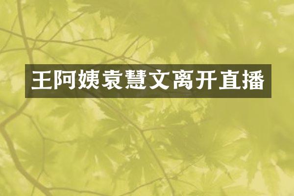 王阿姨袁慧文离开直播